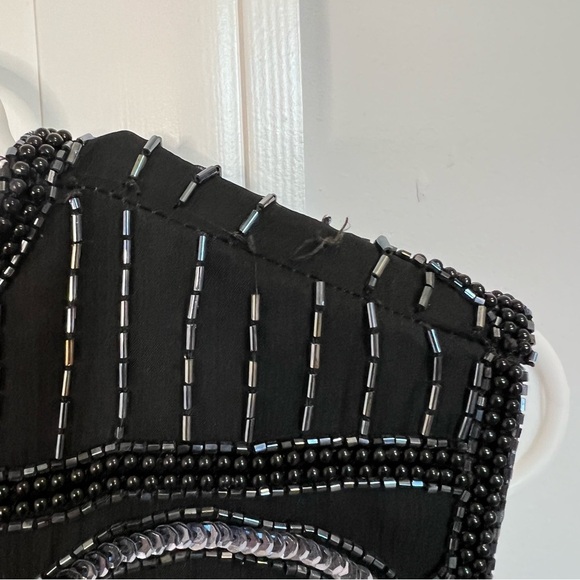 Mary McFadden Pure Silk Polyester Tunic Hand Beaded Dress Vintage 1980’s Women M - Picture 5 of 6